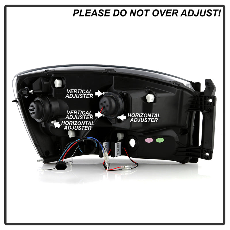 SPYDER 06-08 Dodge Ram 1500 LED Headlights - Black PRO-YD-DR06PL-BK 5088178 5088178 User 6