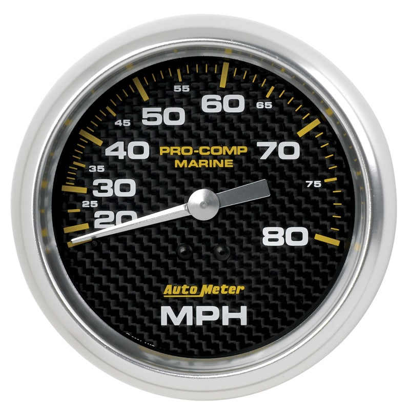 Autometer Gauge Speedometer 3-3/8in 80MPH Mechanical Marine Carbon Fiber 200753-40 200753-40 Photo - Primary