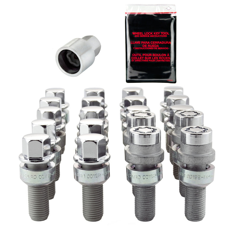 McGard 5 Lug Hex Install Kit w/Locks (Radius Seat Bolt) M14X1.5 / 17mm Hex / 28.1mm Shank L - Chrome 68020 68020 Photo - Primary
