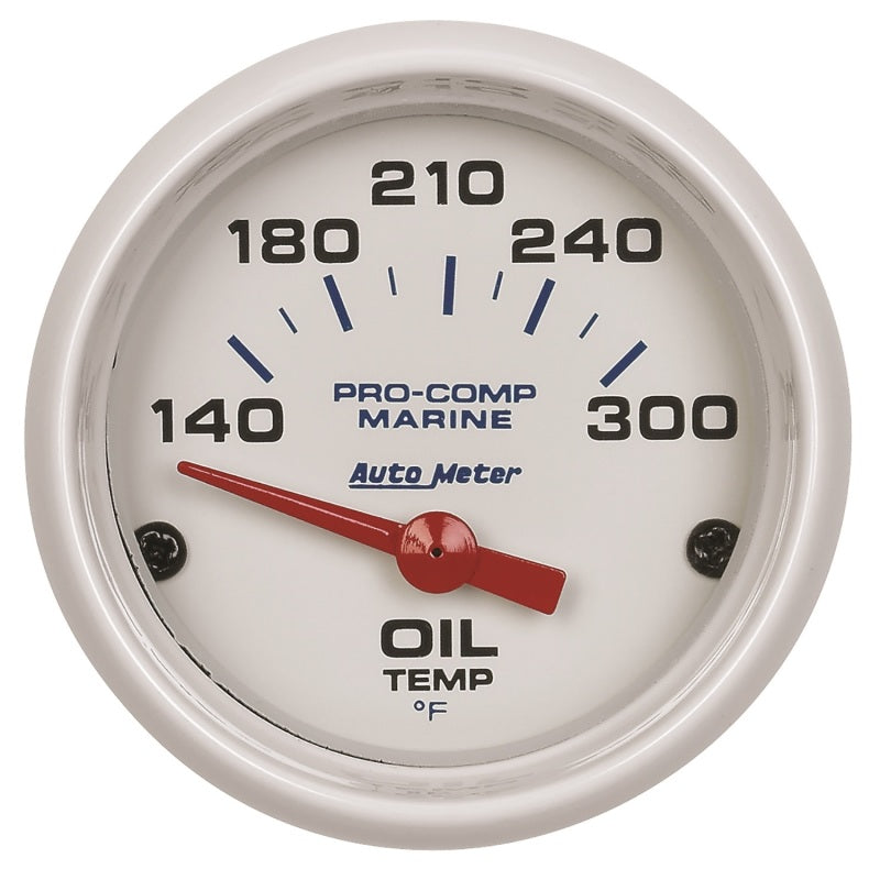 Autometer Gauge, Oil Temp, 2 1/16", 140-300 deg. F, Electric, Marine White 200764 Photo - Primary