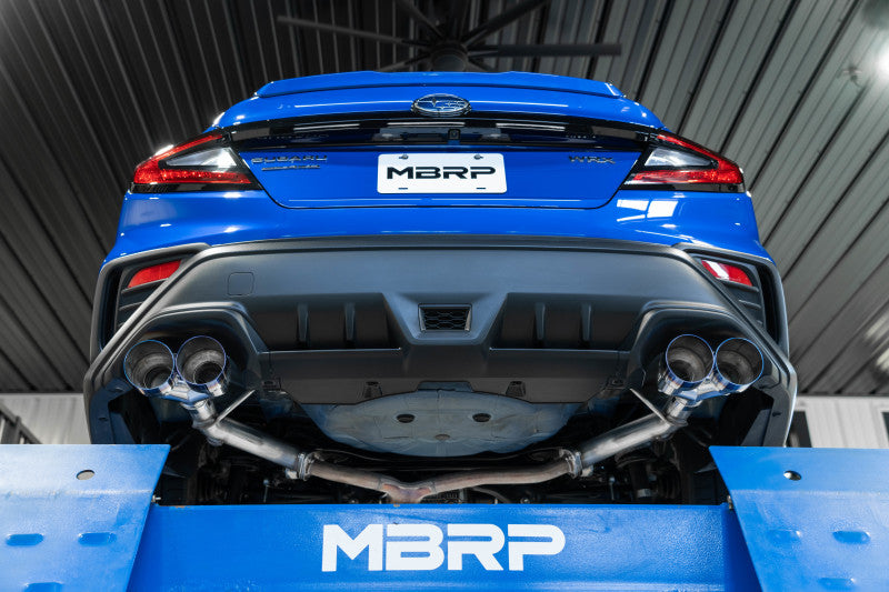 MBRP 2022 Subaru WRX 2.5in Dual Split Rear Exit w/ Quad CF Tips - T304 S48103CF S48103CF Photo - Close Up