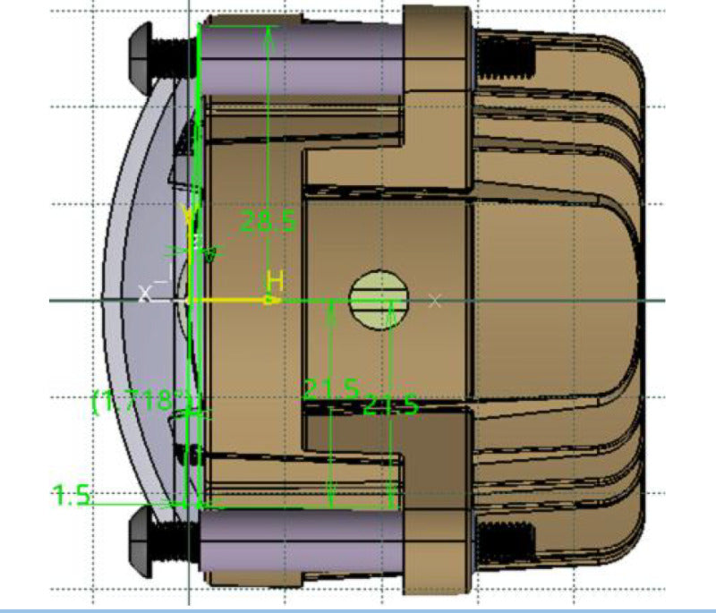 ORACLE Lighting Oracle 60mm 15W Fog Beam LED Emitter 5893-001 5893-001 Technical Drawing