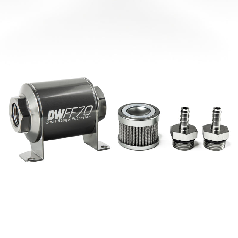 DeatschWerks 5/16 in, 100 micron, 70mm In-line fuel filter kit 8-03-070-100K-516 Photo - Primary