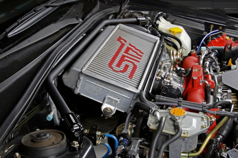 Perrin 02-07 Subaru Impreza (WRX/STi/RS/2.5i) / 04-08 Forester Front Strut Brace - Black PSP-SUS-052BK PSP-SUS-052BK Photo - Primary