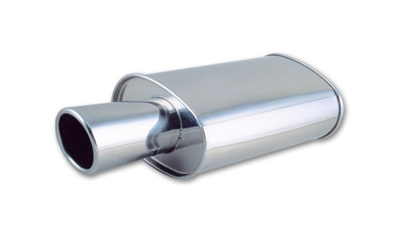 Vibrant STREETPOWER Oval Muffler w/ 4" Round Angle Cut Tip (2.5" inlet) 1046 Photo - Primary