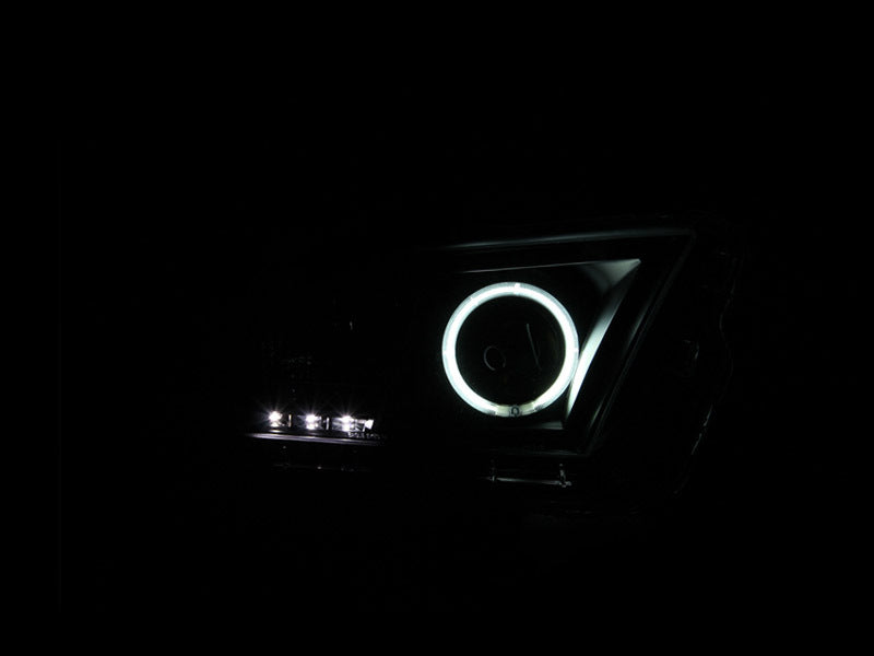 Anzo 2010-2014 Ford Mustang Projector Headlights w/ Halo Black (CCFL) 121323 Photo - Mounted