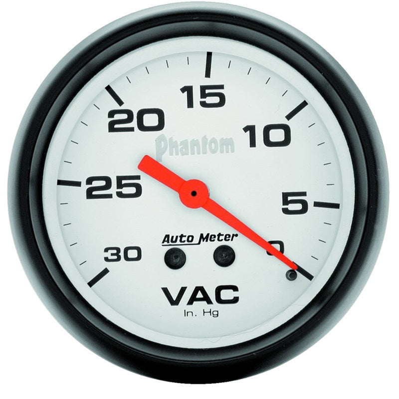 Autometer Gauge, Vacuum, 2 5/8", 30INHG, Mechanical, Phantom 5884 Photo - Primary