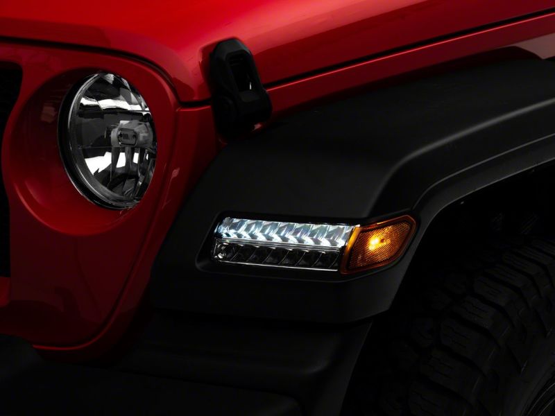 Raxiom 18-23 Jeep Wrangler JL Sport Axial Series Sequential LED Parking/Turn Signal Lights- Chrome J155020-JL J155020-JL Photo - Close Up