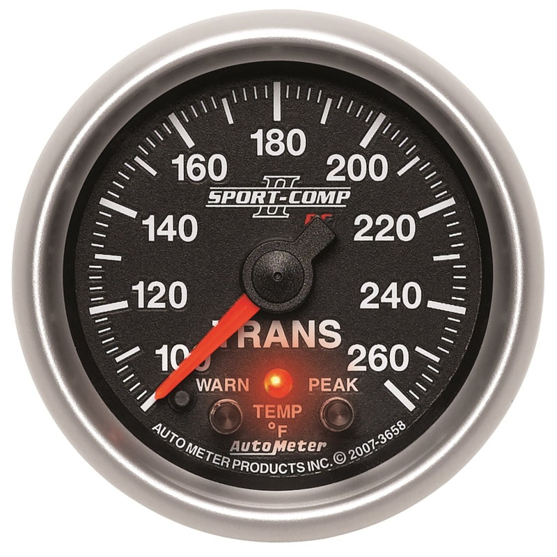 Autometer 2-1/16" Transmission Temperature, W/Peak & Warn, 100-260 °F 3658 Photo - Primary