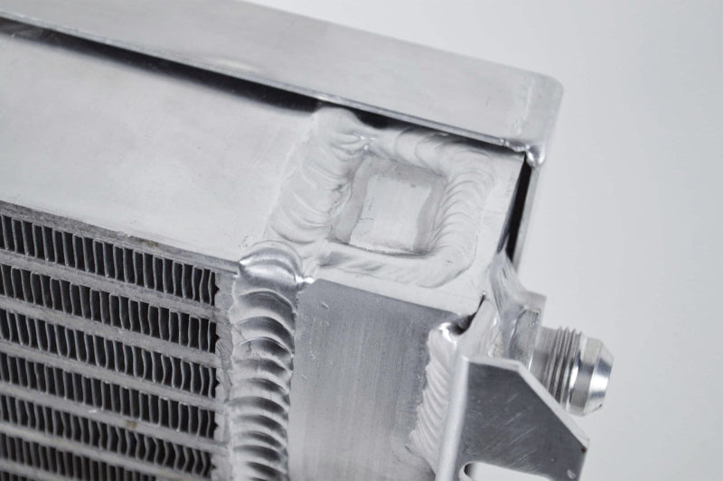 CSF Dual Fluid Bar & Plate HD Oil Cooler w/9in SPAL Fan (1/3 & 2/3 Partition) - 13.8in L x 10in H 8026 8026 Photo - Close Up