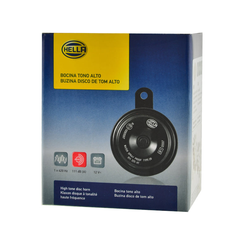 Hella Horn Bx Blk Disc Ht 77Mm 12V Univ 011225102 011225102 Photo - out of package