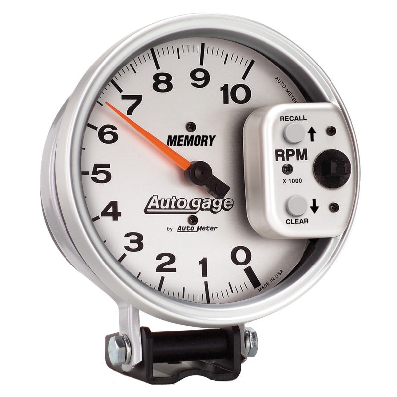 Autometer 5" Pedestal Tachometer, 0-10,000 Rpm, Memory, Silver, Auto Gage 233907 User 1