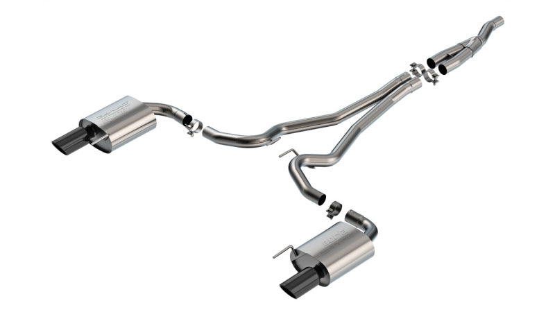 Borla 2024 Ford Mustang 2.3L Ecoboost 2.50 S-TYPE Black Chrome Catback Exhaust - Non-Active 140979BC 140979BC Photo - Primary