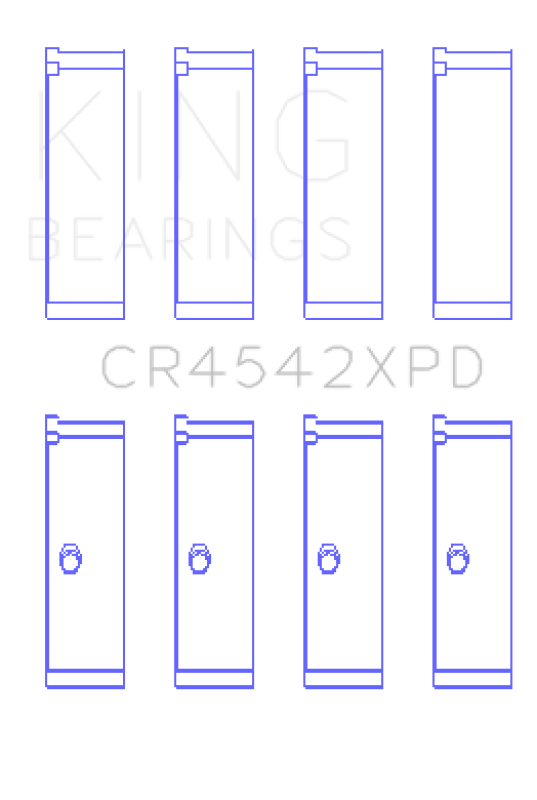 King Honda K-Series (except A3) 16v 2.0L/2.3L/2.4 XP Tri-Metal Performance Rod Bearing - Set of 4 CR4542XPD CR4542XPD Photo - Primary