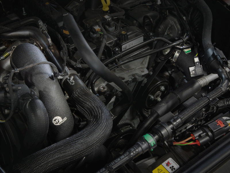 aFe Power 21-22 Ford Bronco L4-2.3L (t) BladeRunner 3 IN Aluminum Hot Charge Pipe Black 46-20578-B 46-20578-B Photo - Mounted