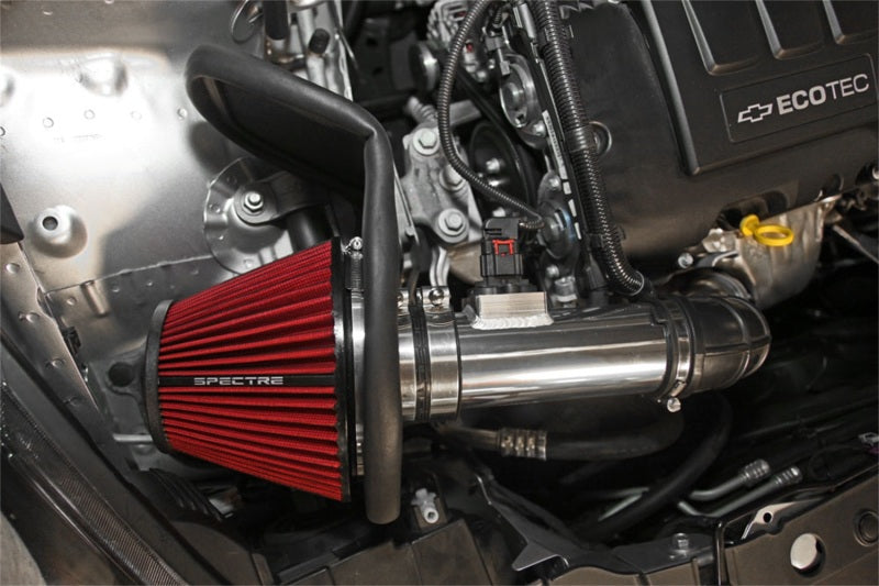 Spectre 11-15 Chevy Cruze 1.4L Air Intake Kit - Polished w/Red Filter 9044 9044 Photo - Mounted