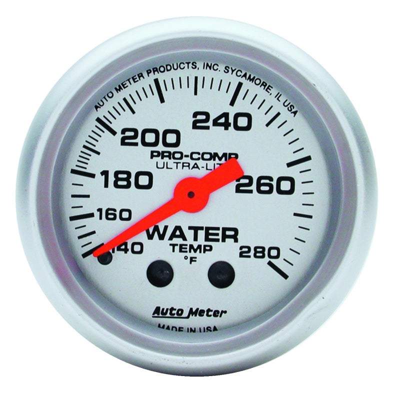Autometer Gauge, Water Temp, 2 1/16", 140-280 Deg F, Mechanical, Ultra-Lite 4331 Photo - Primary