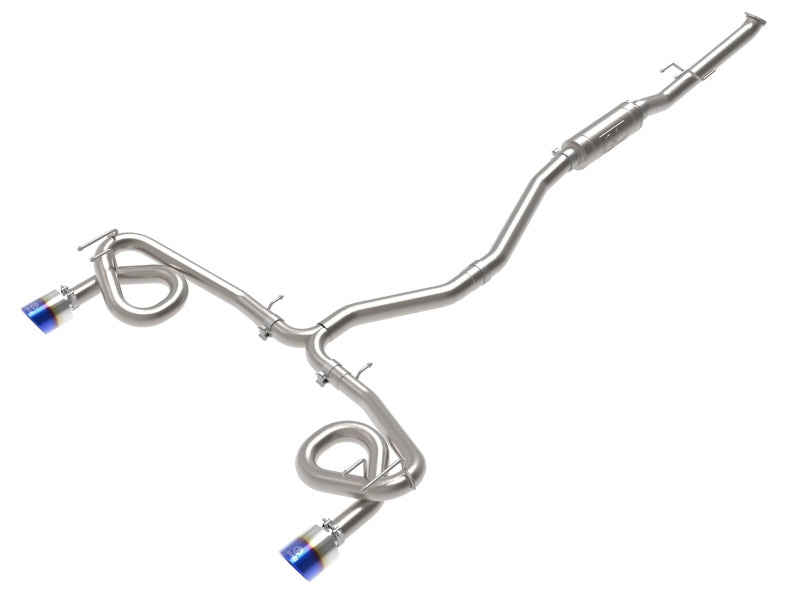 aFe POWER Takeda 22-23 Honda Civic Si I4-1.5L (t) 2.5in to 3in 304 SS CB Exhaust - Blue Flame Tips 49-36630-L 49-36630-L Photo - Primary