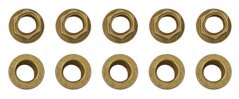 Moroso 1/4in-28 Zinc Flange Nut w/ Washer Face  - 10 Pack 38837 38837 User 1