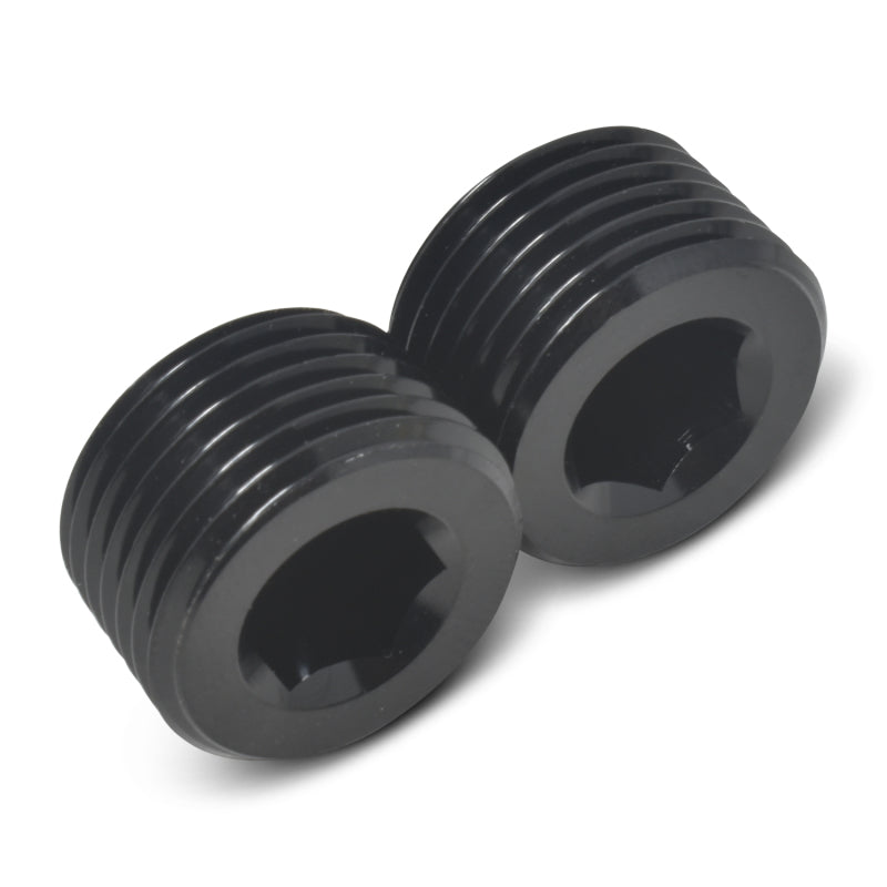 Russell 1/4" Aluminum Allen Socket Pipe Plugs (Black Finish) 662043 Photo - out of package