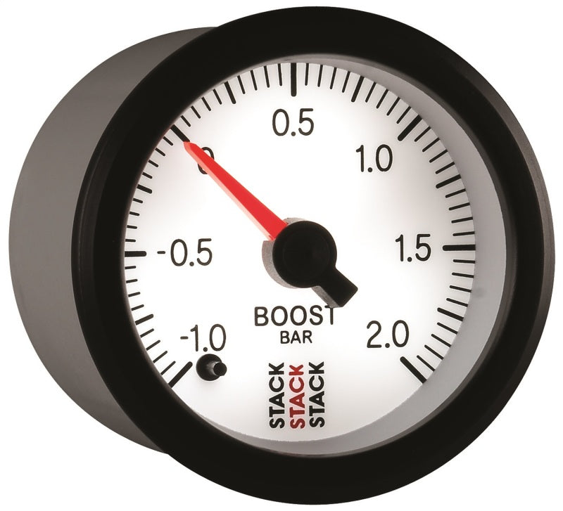 Autometer Stack 52mm -1 to +2 Bar (Incl T-Fitting) Pro Stepper Motor Boost Pressure Gauge - White ST3361 ST3361 User 6