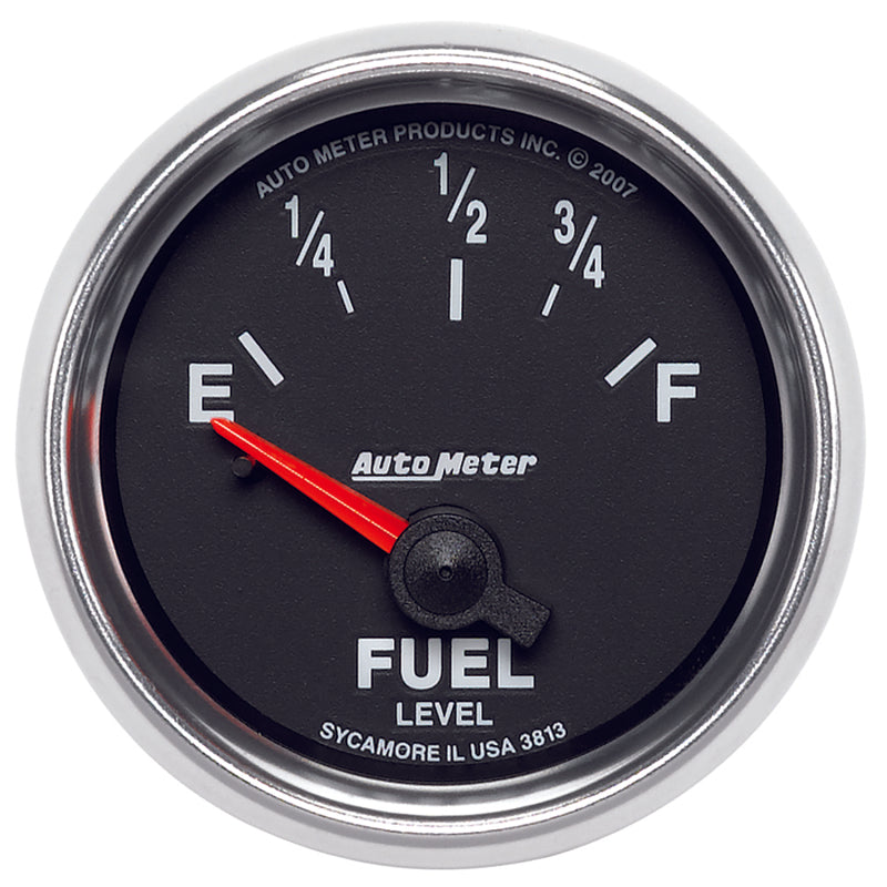 Autometer GS 52mm 0-90 ohms Short Sweep Electronic Fuel Level GM Gauge 3813 3813 Photo - Primary