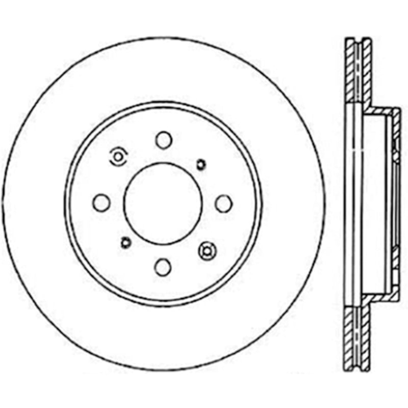 StopTech Premium Cryostop Rotor; Front 120.40021CRY Technical Drawing