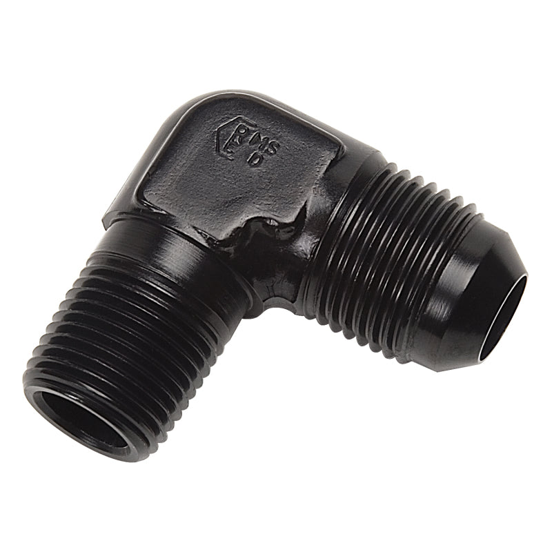 Russell -6 AN 90° Flare To Pipe Adapter (Black Finish) 660833 Photo - Primary