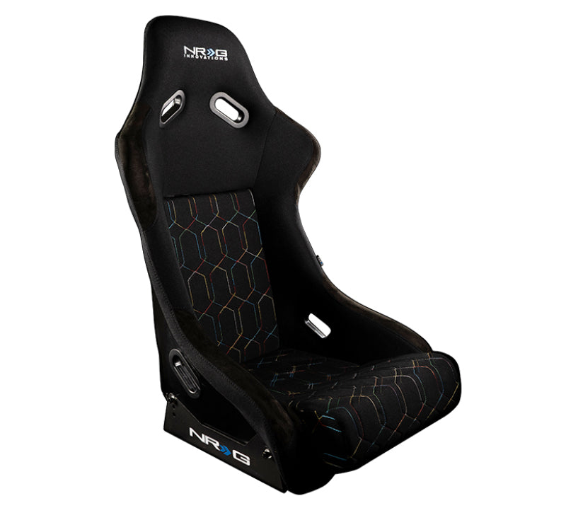 NRG FRP Bucket Seat (Black w/ Multi Color Geometric Pattern) - Large FRP-300-MGEO-BK FRP-300-MGEO-BK Photo - Primary