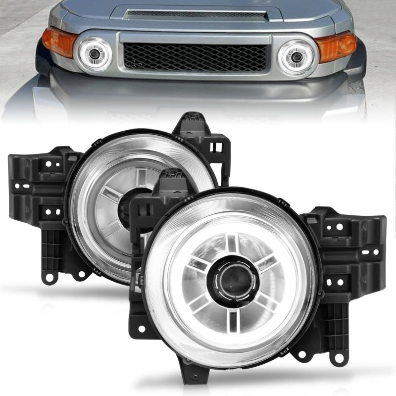 Anzo 2007-2013 Toyota Fj Cruiser Projector Headlights w/ Halo Chrome 111115 Photo - Primary