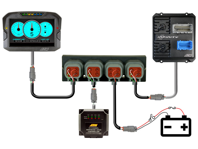 AEM Electronics 4 Port AEMnet CAN Hub 30-2225 Illustration Guide