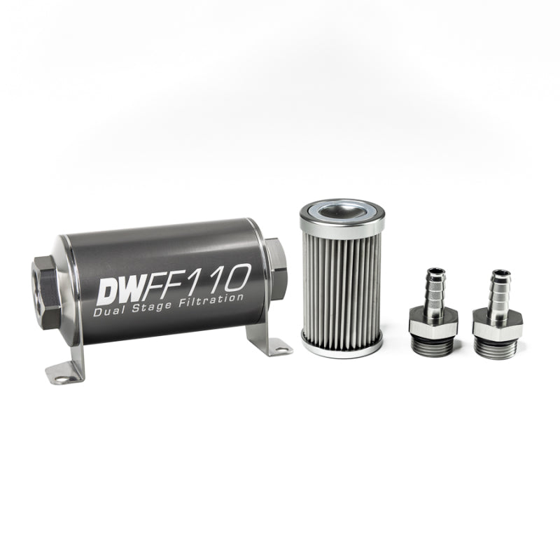 DeatschWerks 3/8 in, 10 micron, 110mm In-line fuel filter kit 8-03-110-010K-38 Photo - Primary