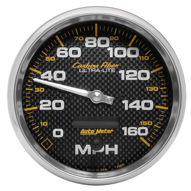 Autometer Gauge, Speedometer, 5", 160Mph, Elec. Programmable, Carbon Fiber 4889 Photo - Primary