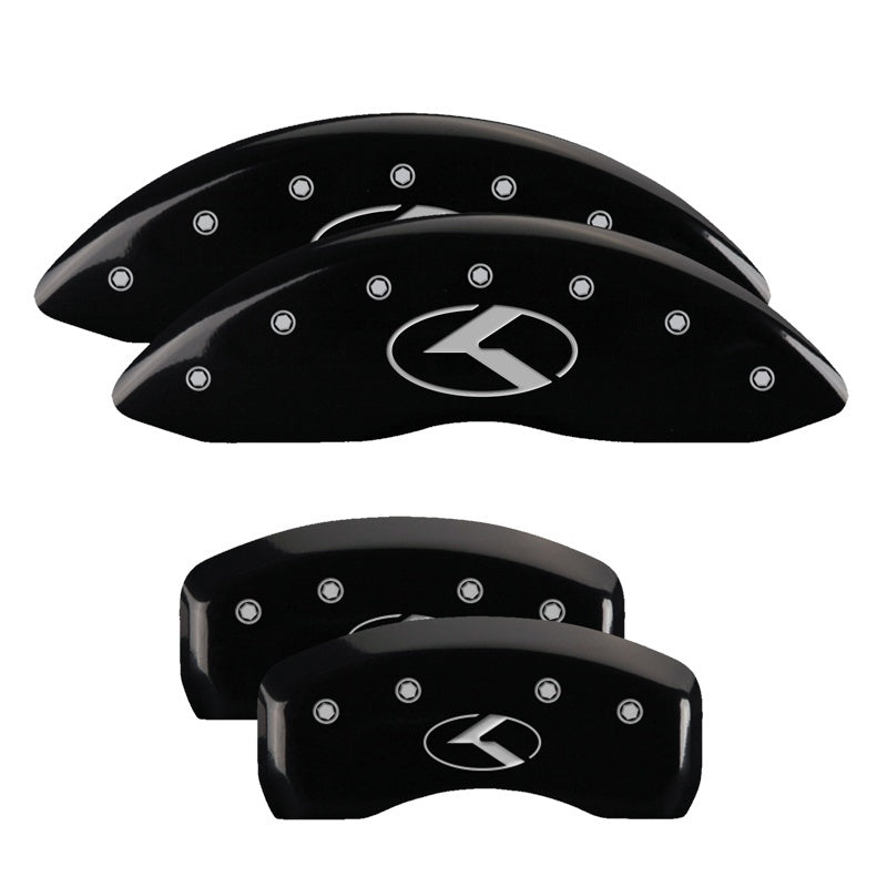 MGP 4 Caliper Covers Engraved Front & Rear Circle K/Kia Black finish silver ch 21183SCRKBK 21183SCRKBK Photo - Primary