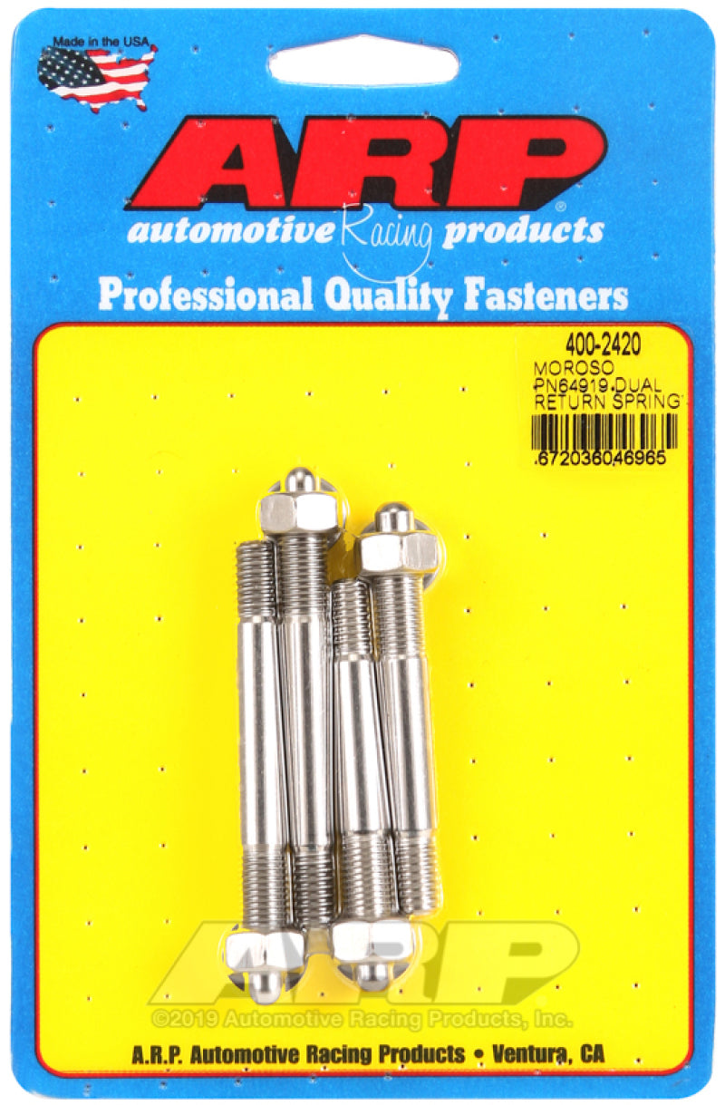 ARP Moroso 64919 dual return spring w/1" spacer plate SS carb stud kit 400-2420 Photo - Primary