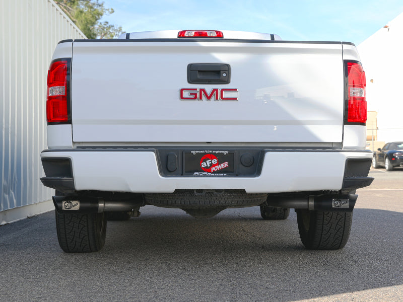 aFe Gemini XV 3in 304 SS Cat-Back Exhaust w/ Cutout 09-18 GM Trucks 4.3L/4.8L/5.3L w/ Black Tips 49-34133-B 49-34133-B Photo - Mounted