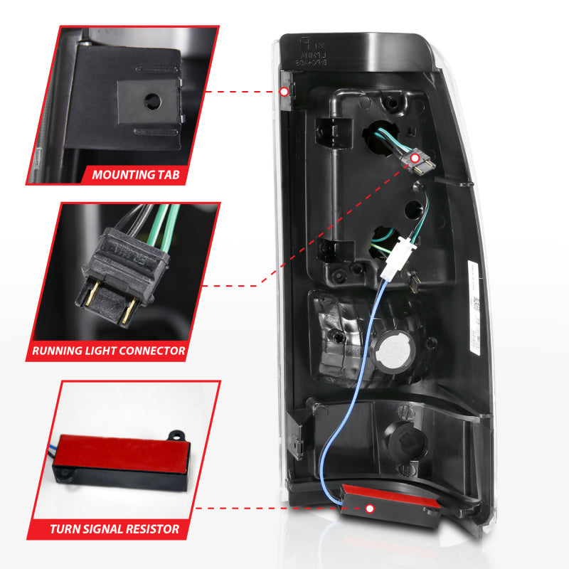ANZO 2003-2006 Chevy Silverado 1500 LED Taillights Plank Style Black w/Clear Lens 311333 311333 Photo - Unmounted