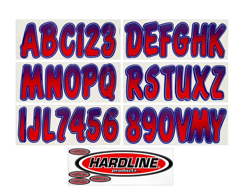 Hardline Boat Lettering Registration Kit 3 in. - 200 Red/Purple REPUG200 REPUG200 Photo - Primary