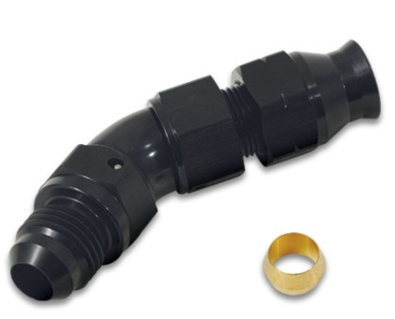 Vibrant 45 Degree 3/8in Tube to Male -6AN Flare Adapter w/ Olive Inserts 16576 16576 User 1