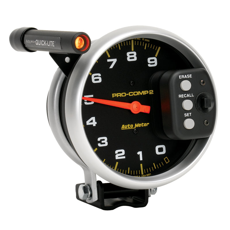 Autometer Gauge, Tach, 5", 9k Rpm, Pedestal w/Quick Lite & Peak Memory, Pro-Comp 6851 User 4