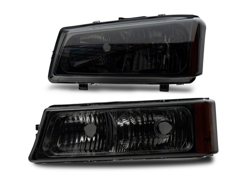 Raxiom 03-06 Chevrolet Silverado 1500 Axial OEM Style Rep Headlights- Chrome Housing- Smoked Lens S122321 S122321 Photo - Close Up