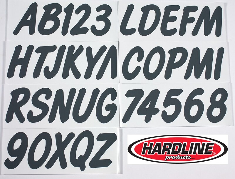 Hardline Boat Lettering Registration Kit 3 in. - 400 Dark Grey Solid GRY400EC GRY400EC Photo - Primary