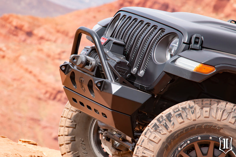 ICON 2018+ Jeep Wrangler JL / 2020+ Jeep Wrangler JT Pro Series Front Bumper w/Bar/Tabs 25164 25164 Photo - Mounted