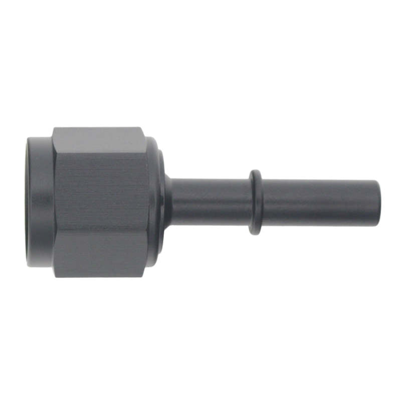 DeatschWerks 8AN Female Flare Swivel to 5/16in Male EFI Quick Disconnect - Anodized Matte Black 6-02-0132-B 6-02-0132-B Photo - Primary