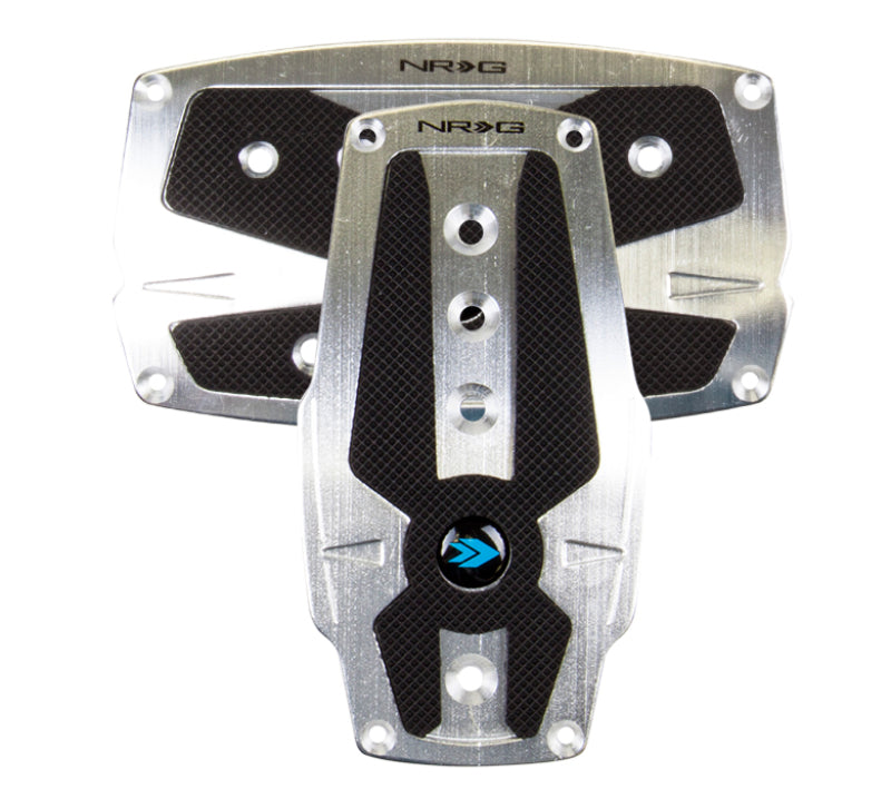 NRG Brushed Silver Aliminum Sport Pedal w/ Black Rubber Inserts AT PDL-250SL Photo - Primary