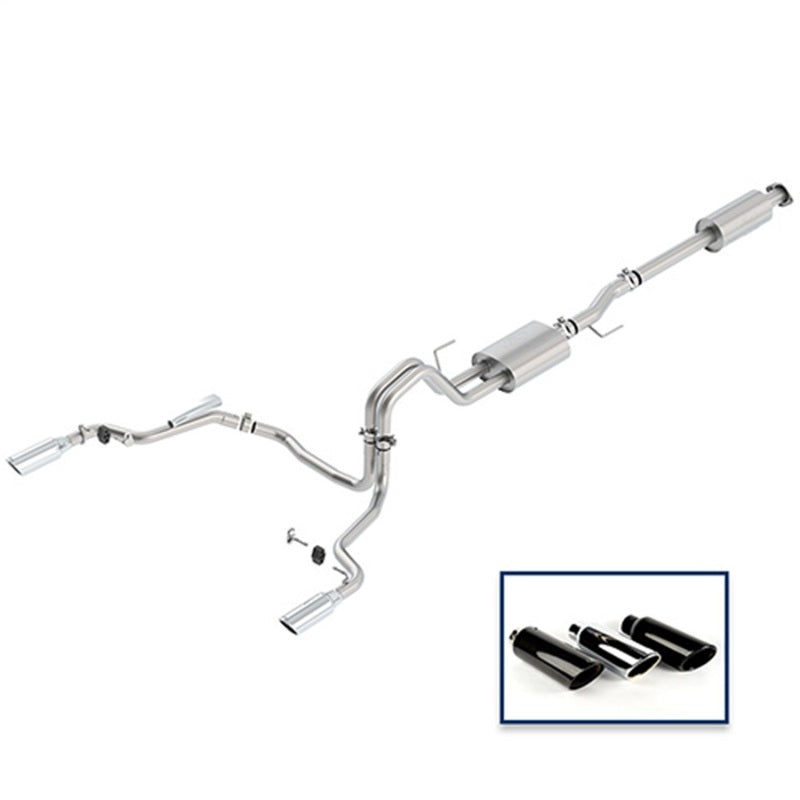 Ford Racing 15-18 F-150 5.0L Cat-Back Sport Exhaust System - Rear Exit Chrome Tips M-5200-F1550DSCA M-5200-F1550DSCA Photo - Unmounted