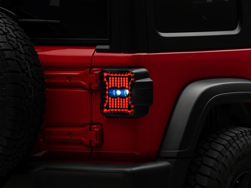 Raxiom 18-23 Jeep Wrangler JL Axial Series Linear LED Tail Lights- Blk Housing (Smoked Lens) J170483 J170483 Photo - Close Up