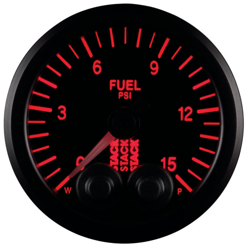 Autometer Stack 52mm 0-15 PSI 1/8in NPTF Male Pro-Control Fuel Pressure Gauge - Black ST3504 ST3504 User 6
