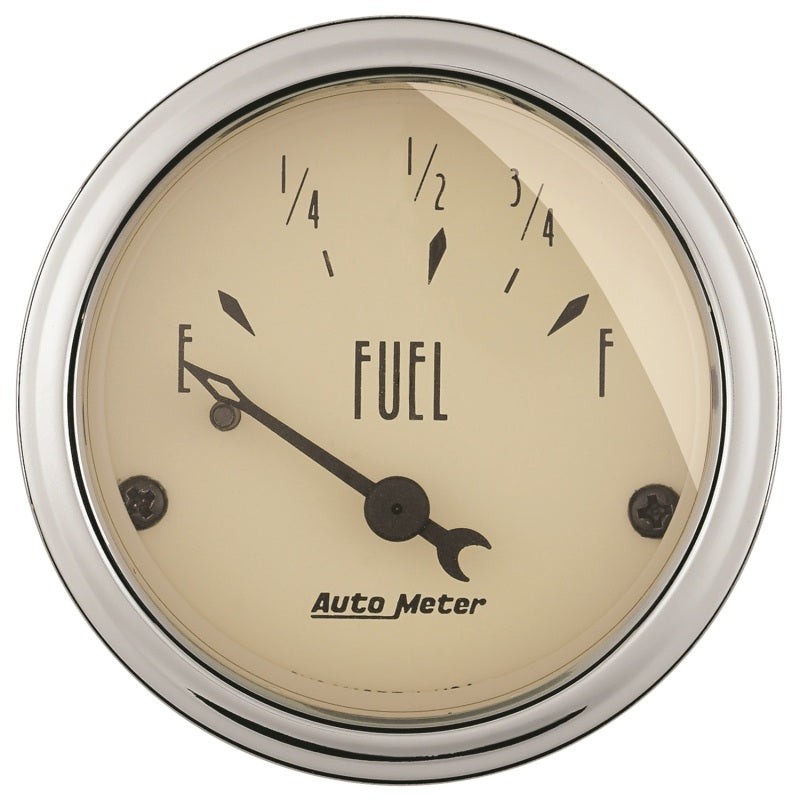 Autometer Gauge, Fuel Level, 2 1/16", 73E to 10F, Elec, Antique Beige 1816 Photo - Primary