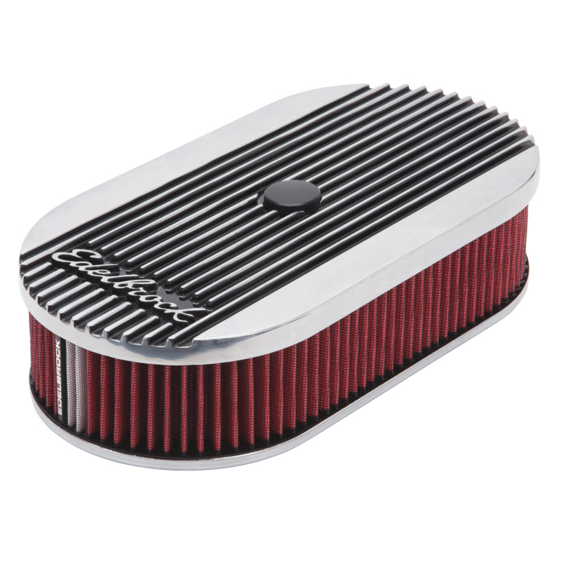 Edelbrock Air Cleaner, Elite II, Oval, Single 4-bbl Carb, 2.5" Red Element 4273 Photo - out of package